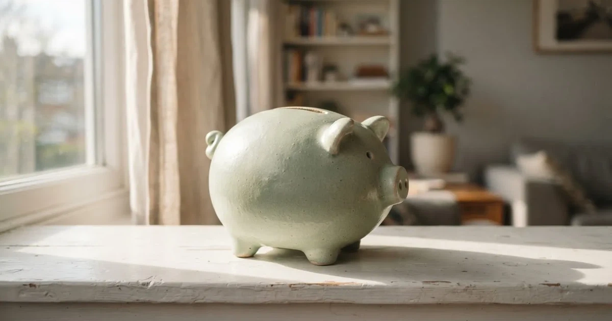 O pușculiță de ceramică în formă de purcel pe un pervaz, în lumina soarelui — cazinouri cu paysafecard în romania