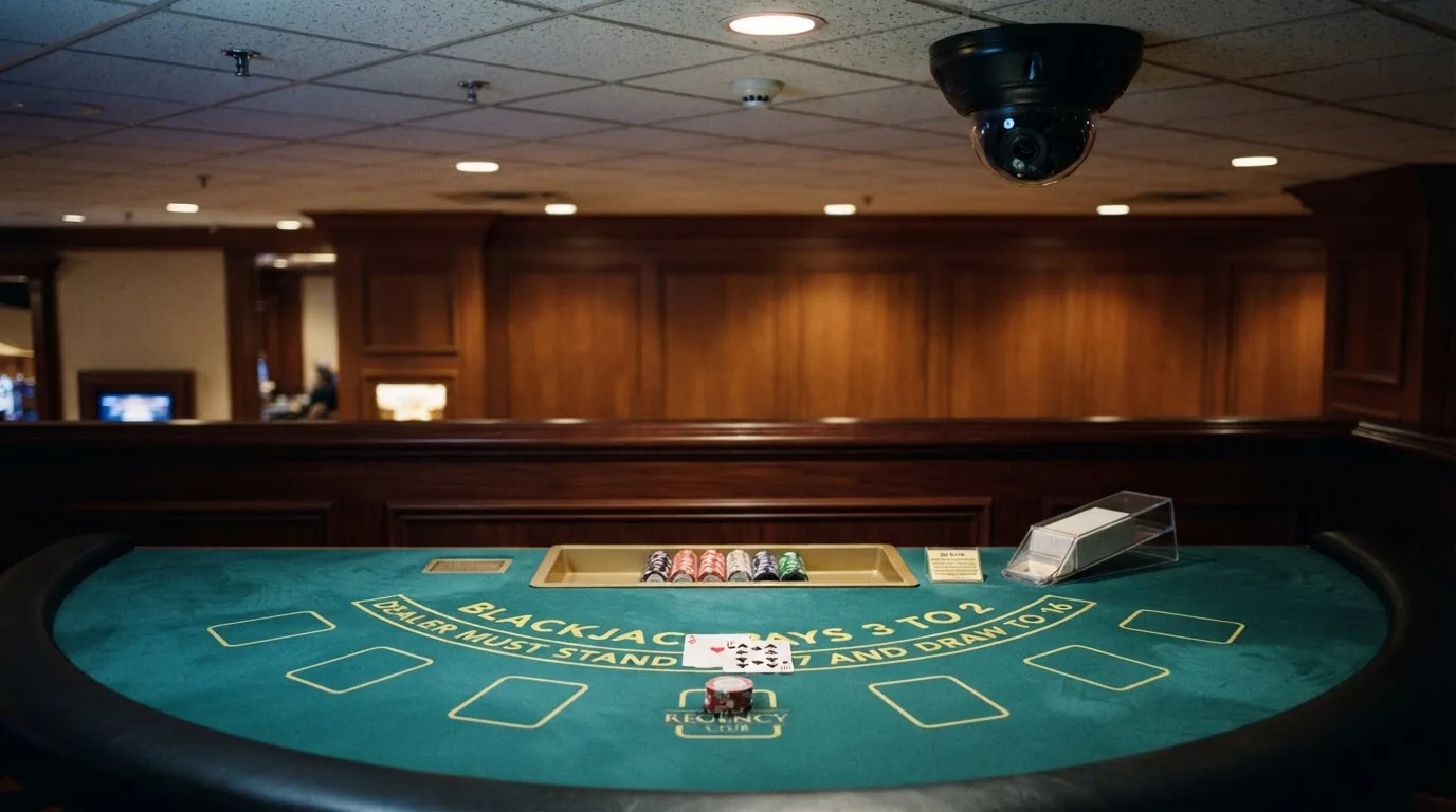 Un ciocan de judecător lângă un dosar de piele închis, pe o masă de nuc lustruit — live blackjack în românia